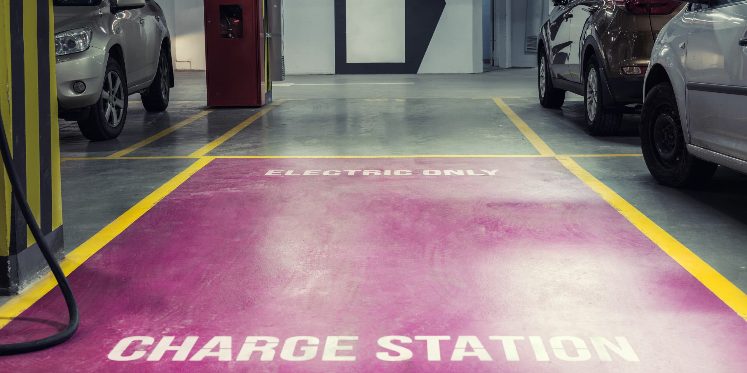 EV charging spot in a garage