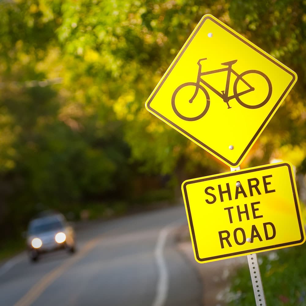 Share the Road with Bicycles sign