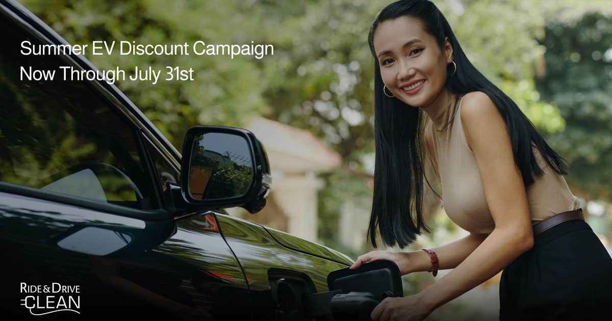 Ride and Drive Clean's Summer 2024 EV Discount Campaign